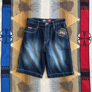 Vintage Y2K Boys Southpole Denim Jean Shorts Size 10 Baggy Hip Hop NWT Youth